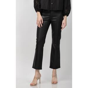 L’Agence Tati High Rise Cropped Micro Bootcut Jeans Noir Black Coated 28 NWT